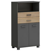 MIDISCHRANK 59,8/110,5/32,6 cm  - Eichefarben/Anthrazit, Modern, Holzwerkstoff/Kunststoff (59,8/110,5/32,6cm) - Stylife