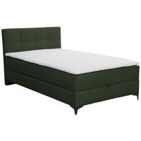 POLSTERBETT Bettkasten, Topper 100/200 cm  in Olivgrün  - Schwarz/Olivgrün, KONVENTIONELL, Textil/Metall (100/200cm) - MID.YOU