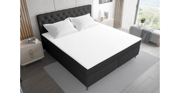 BOXSPRINGBETT 180/200 cm  in Anthrazit  - Anthrazit/Schwarz, KONVENTIONELL, Textil/Metall (180/200cm) - Carryhome