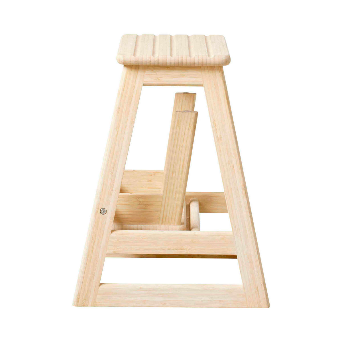 TRITTHOCKER SKALA  - Hellbraun, Natur, Holz (45,5/49/39cm) - Gardenson