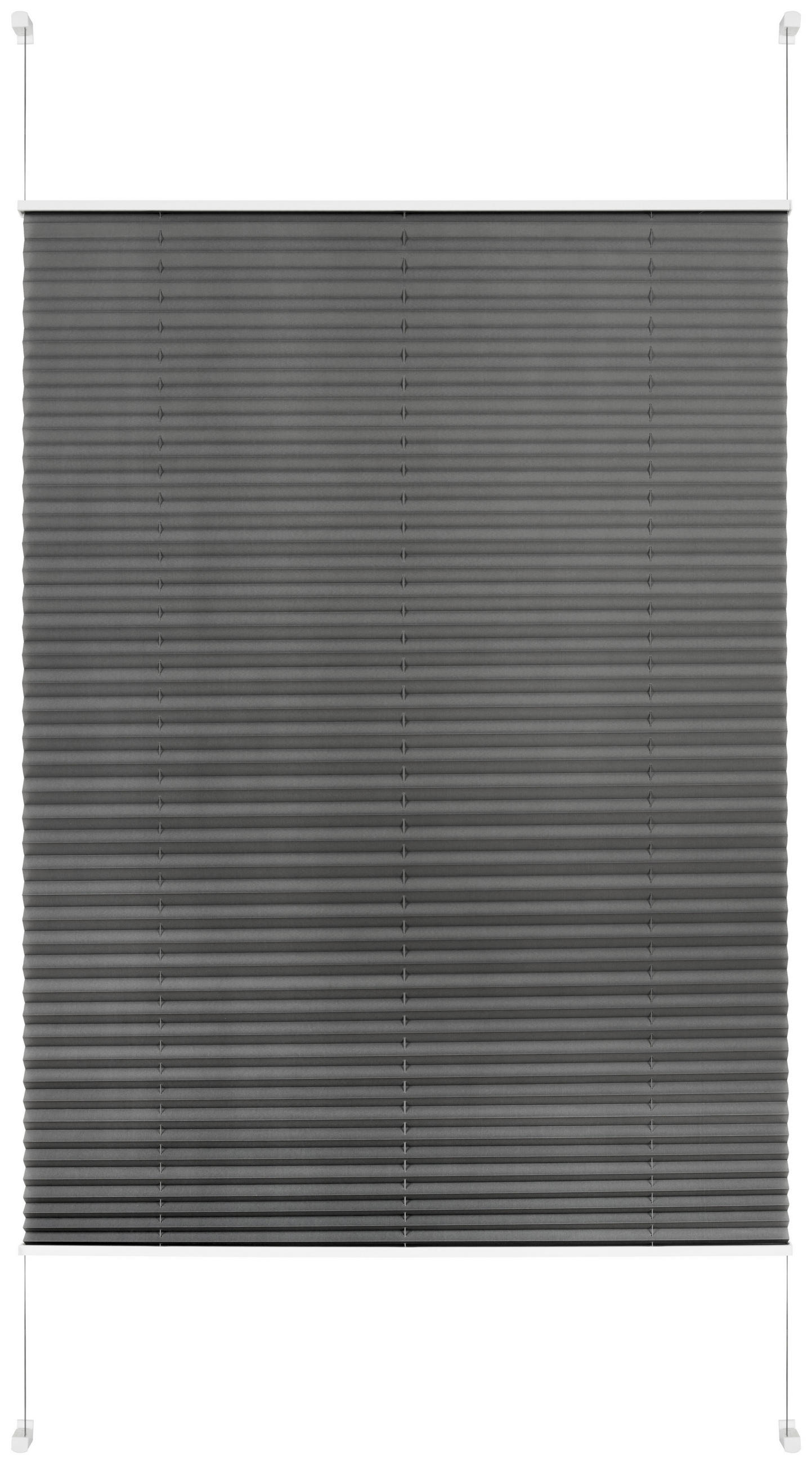 PLISSEE  halbtransparent   50/130 cm  - Grau, Basics, Textil (50/130cm) - Boxxx