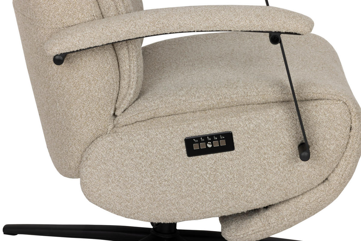 RELAXSESSEL Webstoff    - Schwarz/Naturfarben, Design, Holz/Textil (67/114/84cm) - Livetastic