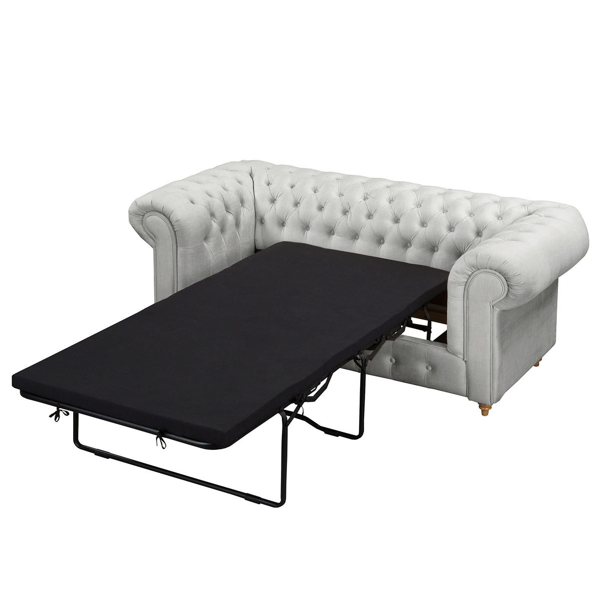 SCHLAFSOFA Mikrofaser Hellgrau Armteil links, Armteil rechts  - Hellgrau/Braun, Design, Holz/Textil (190/74/91cm) - P & B