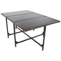 GARTENTISCH Metall, Kunststoff, Glas Braun quadratisch  - Braun, MODERN, Glas/Kunststoff (170/110/72cm) - Ambia Garden