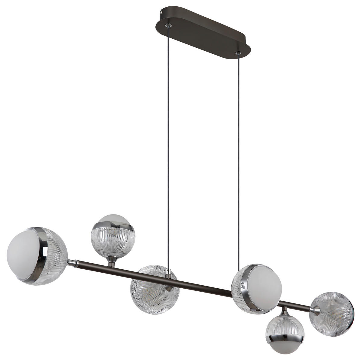 LED-HÄNGELEUCHTE  91/28 cm   - Klar/Chromfarben, Konventionell, Kunststoff/Metall (91/28cm) - Globo