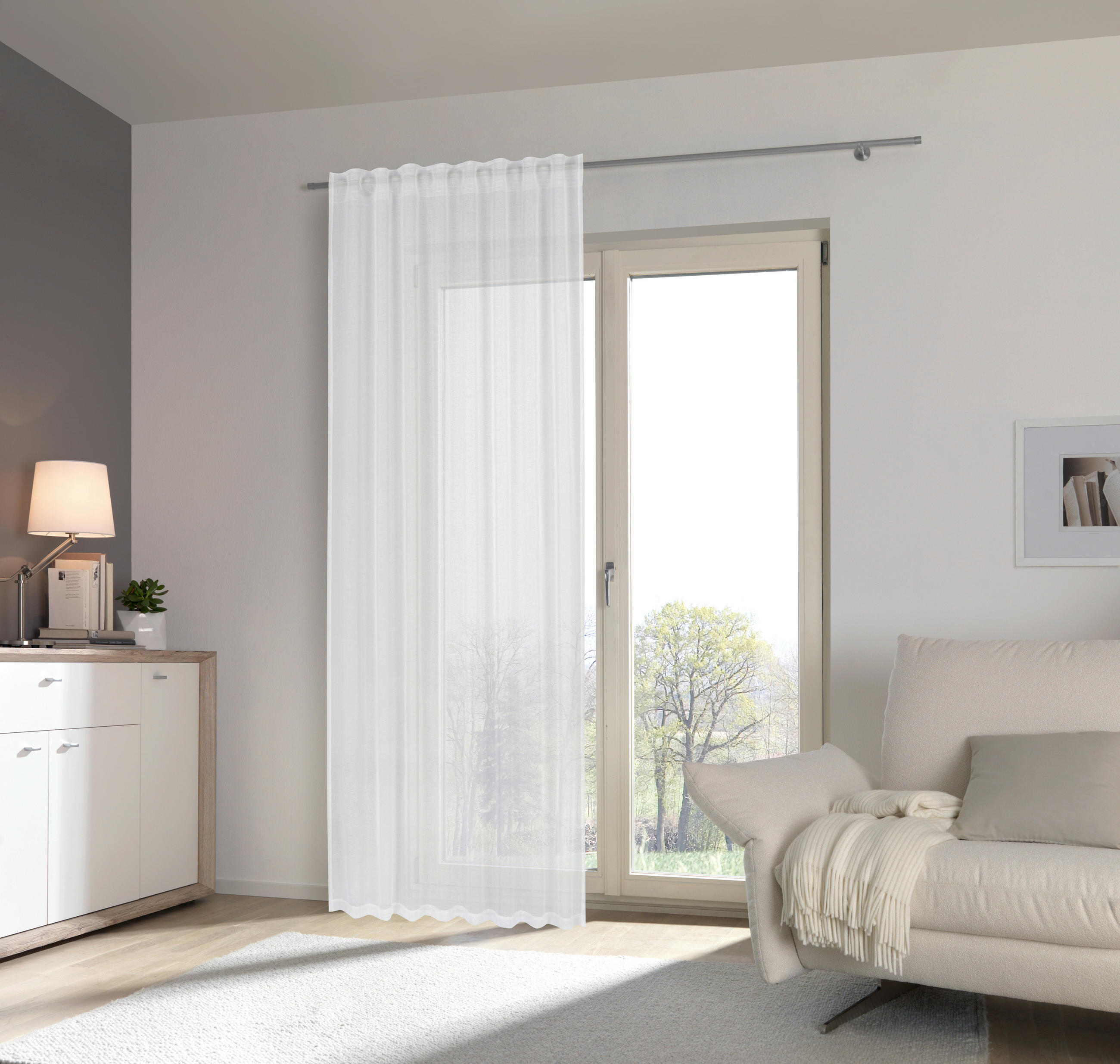 GOTOVA ZAVJESA krem 135/245 cm   - krem, Basics, tekstil (135/245cm) - Novel