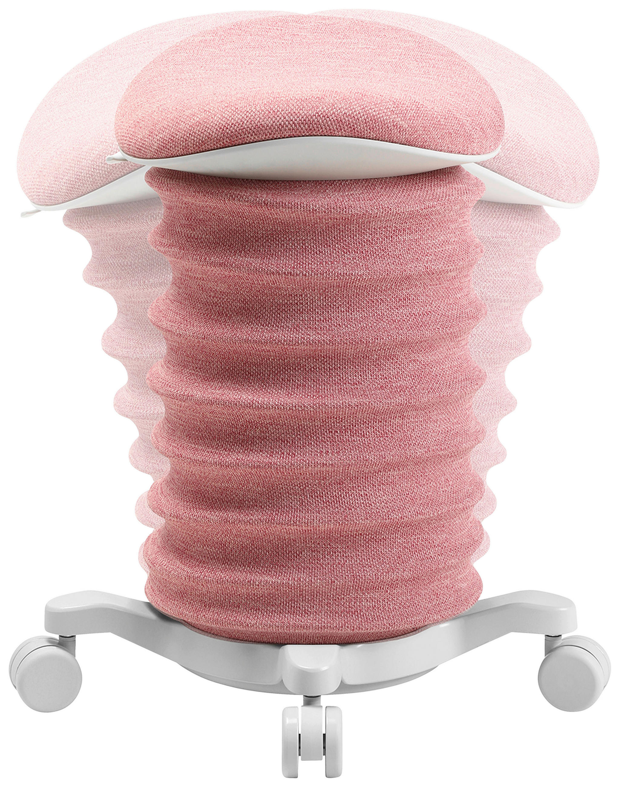 BÜROHOCKER Rosa, Weiß  - Rosa/Weiß, Design, Kunststoff/Textil (37,5/58-70/36cm) - Topstar