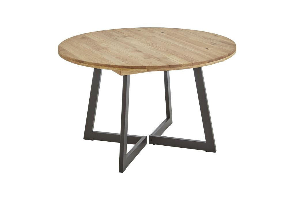STOL NA IZVLAČENJE  boje hrasta  drvo      - boje hrasta/crna, Konvencionalno, drvo/metal (110cm)