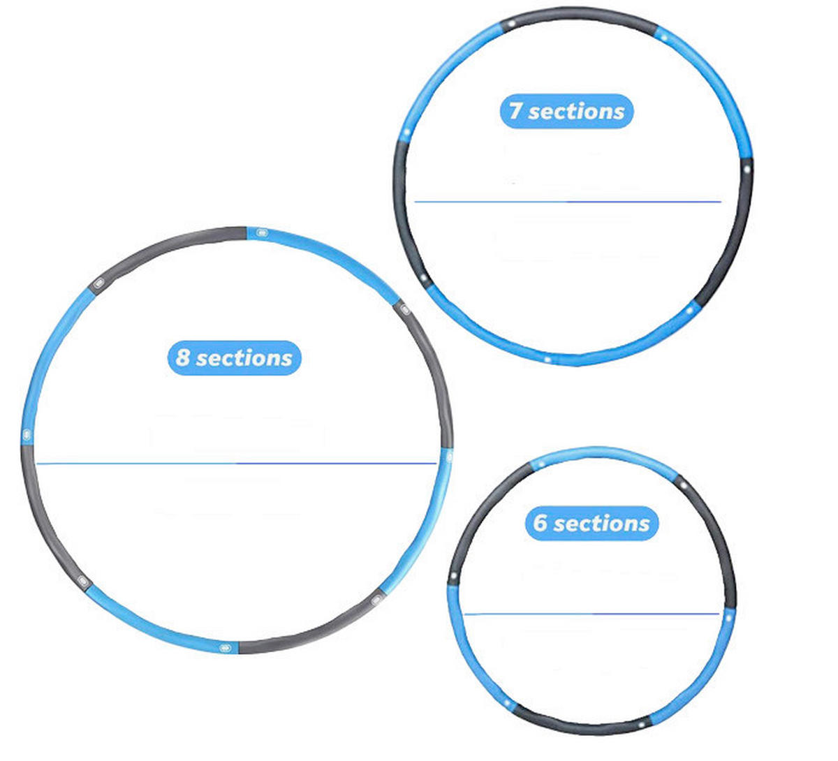 FITNESS HOOP 1.2 - Blau/Schwarz, KONVENTIONELL, Kunststoff (75 - 98cm)