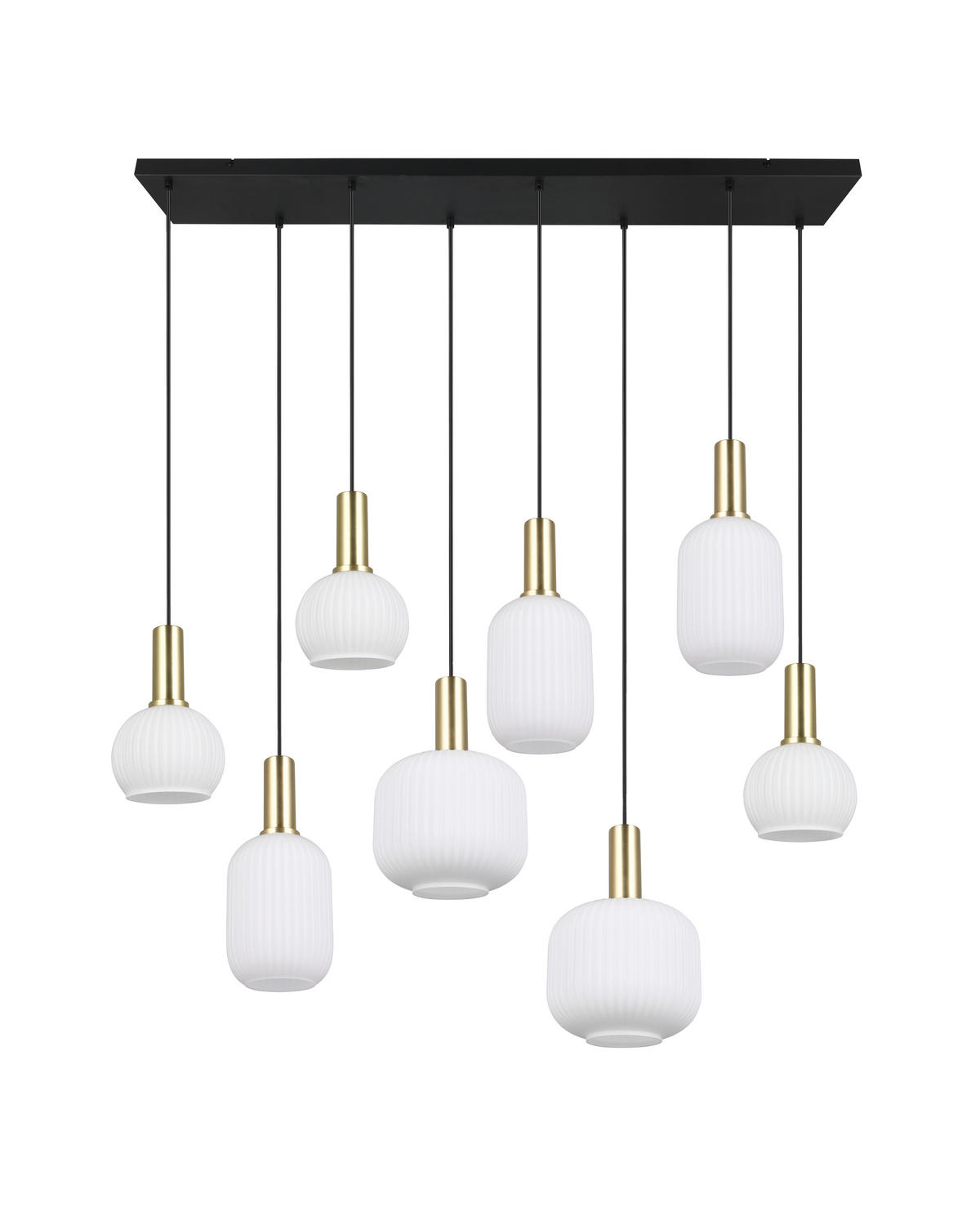 HÄNGELEUCHTE 120 cm  - Messingfarben/Weiß, Design, Glas/Metall (120cm) - Trio Leuchten