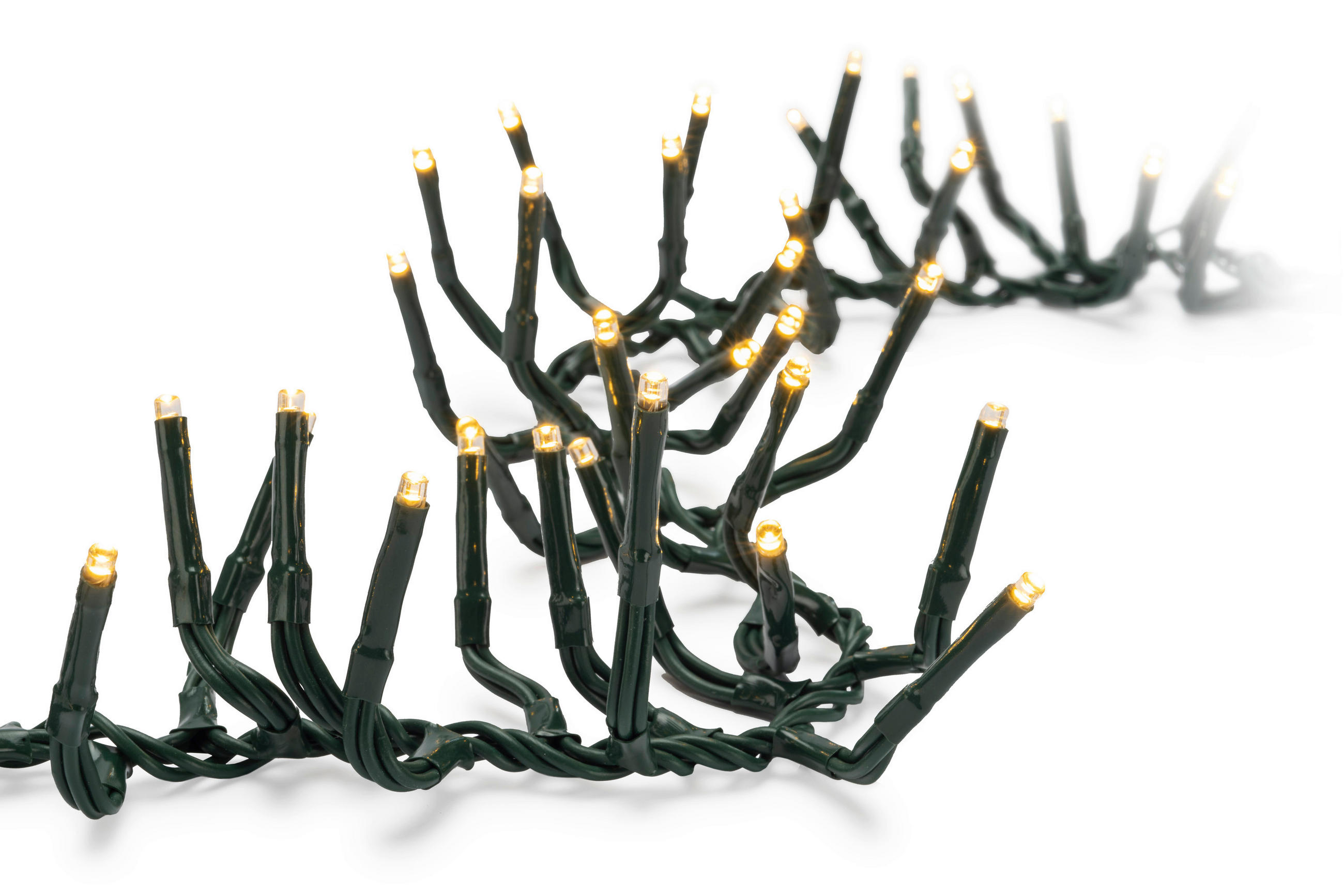 LICHTERVORHANG - Dunkelgrün, Basics, Kunststoff (300cm)