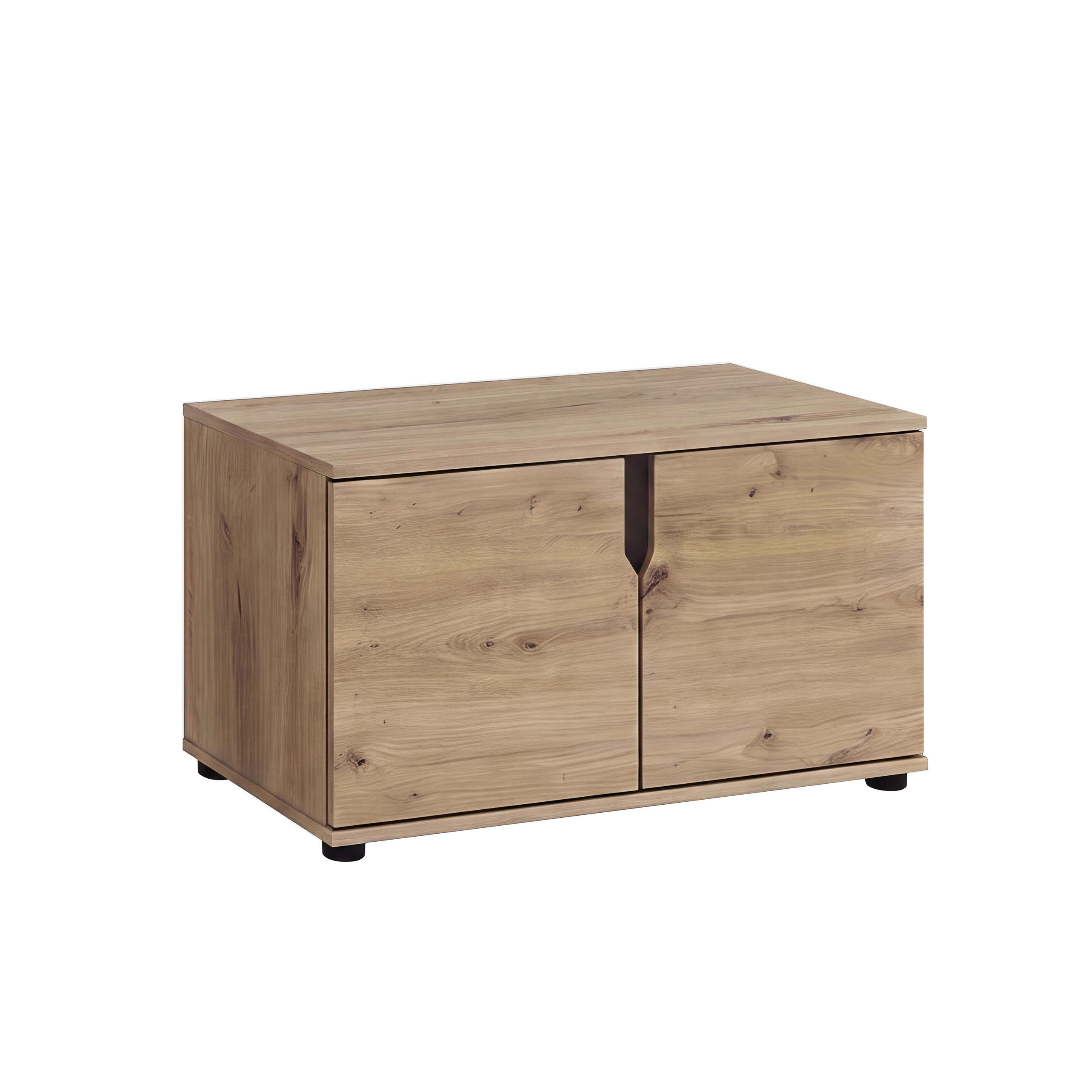 GARDEROBENBANK - Schwarz/Eiche Artisan, Design, Kunststoff (80/44/37cm) - MID.YOU