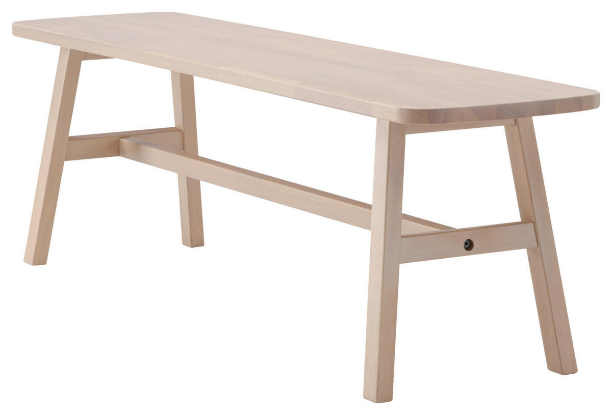 SITZBANK 140/45/35 cm Weiß Kautschukholz furniert  - Weiß, Design, Holz (140/45/35cm) - Livetastic