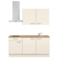 KÜCHENLEERBLOCK 180 cm   in Eichefarben, Magnolie  - Edelstahlfarben/Eichefarben, MODERN, Holzwerkstoff/Metall (180cm) - Nobilia