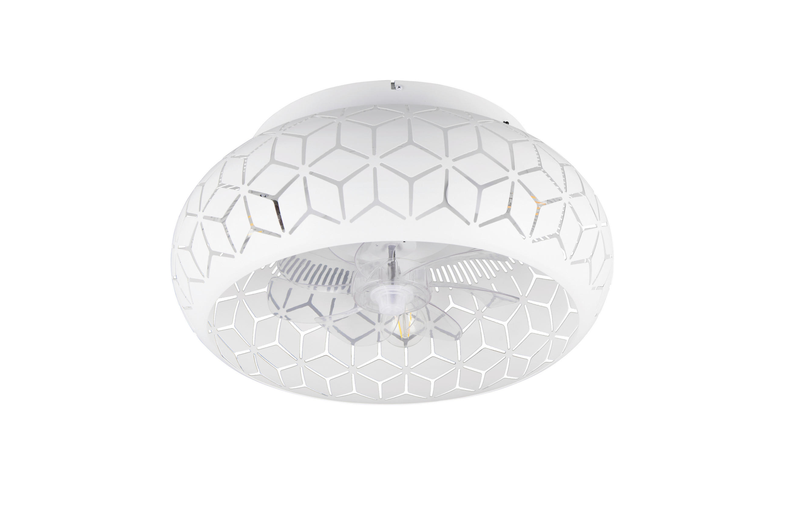 Deckenleuchte mit Ventilator BIDAR 50/22 cm   - Transparent/Weiß, LIFESTYLE, Kunststoff/Metall (50/22cm)