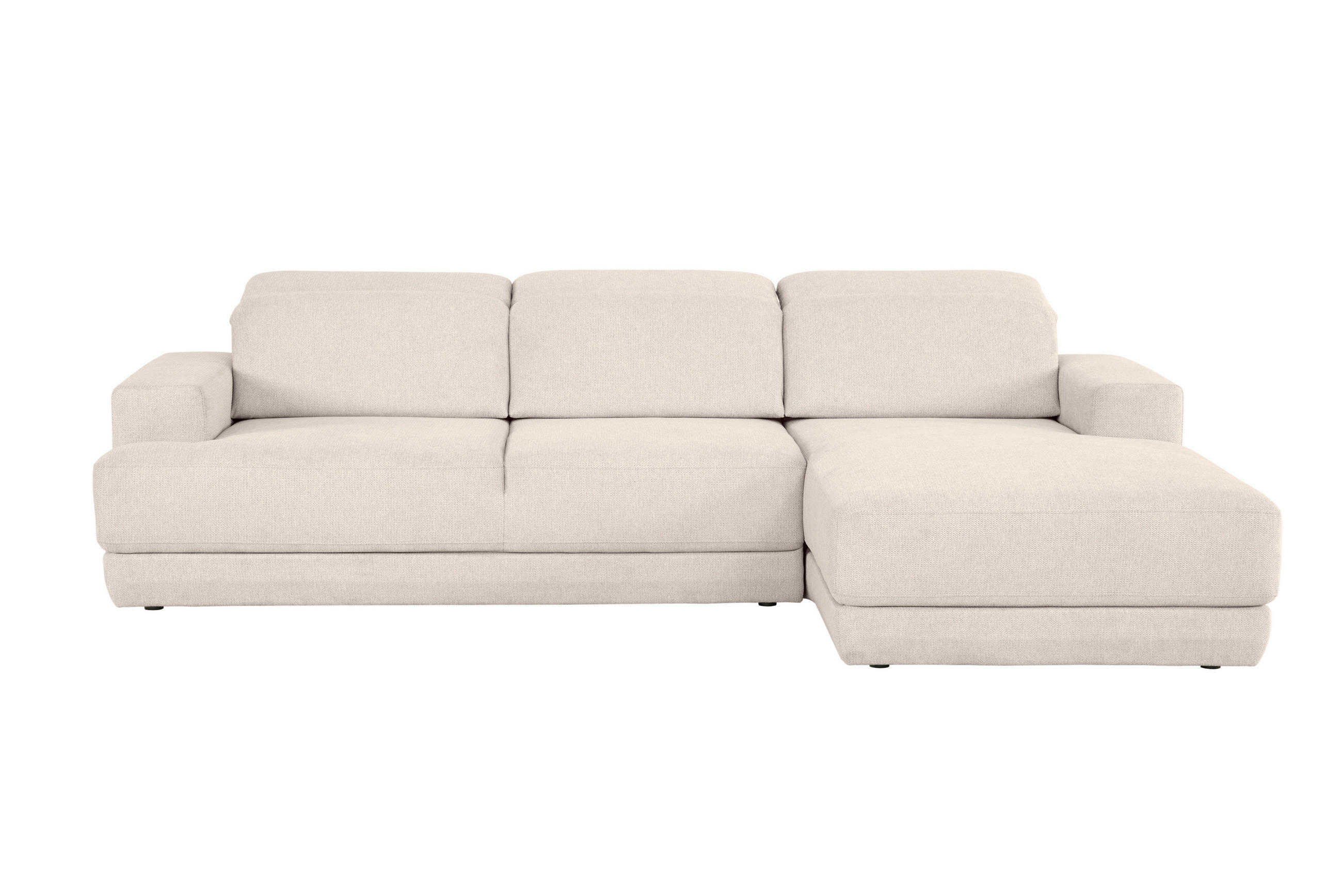 ECKSOFA Beige Webstoff  - Beige/Schwarz, Design, Kunststoff/Textil (204/293cm) - MID.YOU