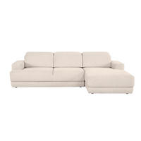 ECKSOFA in Webstoff Beige  - Beige/Schwarz, Design, Kunststoff/Textil (204/293cm) - MID.YOU