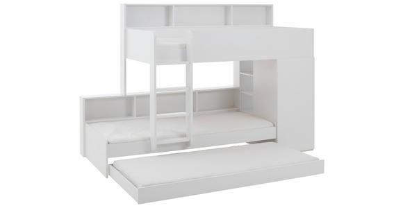 ETAGENBETT 90/200 cm  - Braun/Weiß, Design, Holzwerkstoff (90/200cm) - Xora