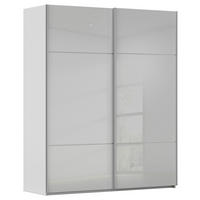 SCHWEBETÜRENSCHRANK in Grau  - Alufarben/Grau, Konventionell, Glas/Holzwerkstoff (181/223/67cm) - Novel