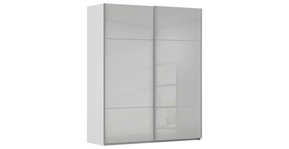 SCHWEBETÜRENSCHRANK 181/223/67 cm 2-türig Grau  - Alufarben/Grau, KONVENTIONELL, Glas/Holzwerkstoff (181/223/67cm) - Novel