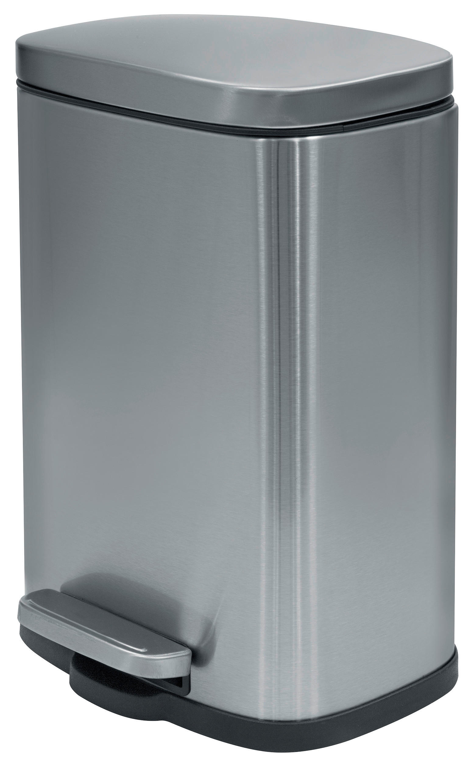 TRETEIMER 12 L  - Silberfarben/Schwarz, Basics, Kunststoff/Metall (28,0/19,3/37,9cm) - Spirella