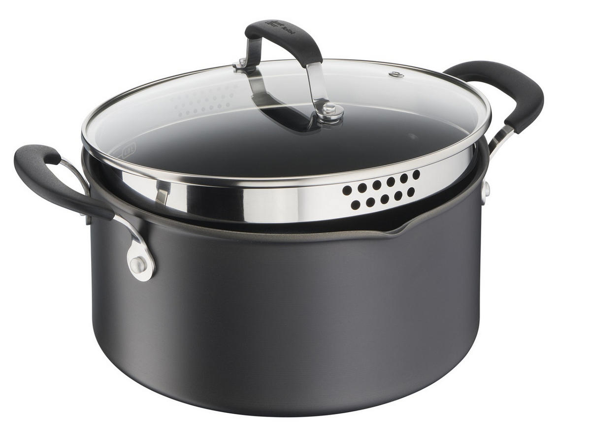 STEKGRYTA 24 cm  - svart/transparent, Design, metall/glas (24cm) - Tefal