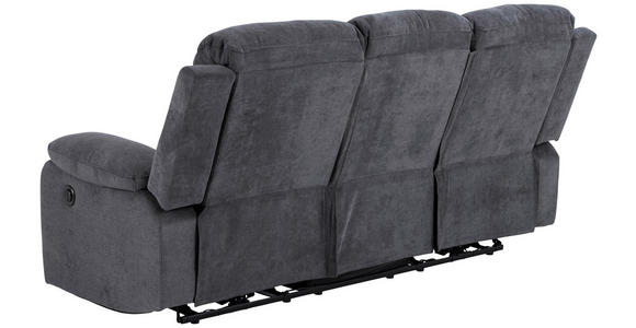 3-SITZER-SOFA Chenille Dunkelgrau  - Dunkelgrau/Schwarz, KONVENTIONELL, Textil/Metall (196,5/98/95cm) - Carryhome