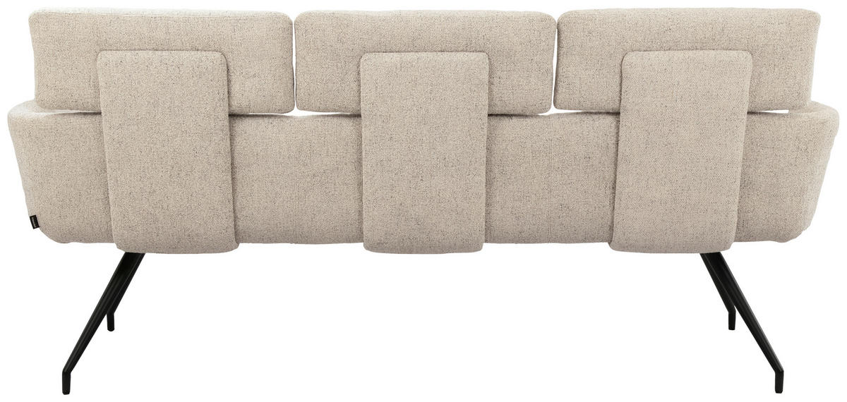 SITZBANK 200/91/70 cm Webstoff Beige, Schwarz  - Beige/Schwarz, Design, Textil/Metall (200/91/70cm) - Dieter Knoll