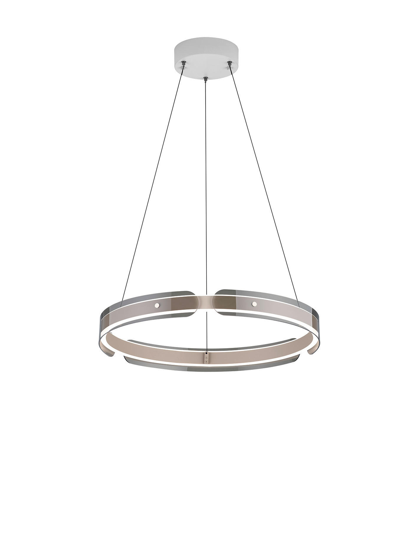 LED-PENDELLEUCHTE Valeria 50/200 cm   - Aprikose/Grau, MODERN, Kunststoff/Metall (50/200cm) - Musterring