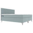 BOXSPRINGBETT 180/200 cm  in Hellgrau  - Chromfarben/Hellgrau, KONVENTIONELL, Textil/Metall (180/200cm) - Carryhome