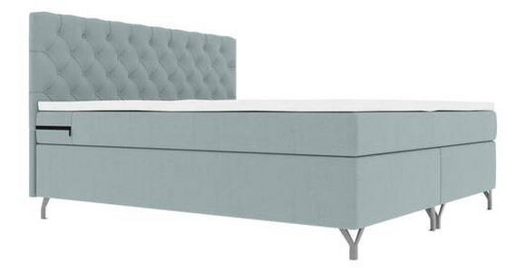 BOXSPRINGBETT 180/200 cm  in Hellgrau  - Chromfarben/Hellgrau, KONVENTIONELL, Textil/Metall (180/200cm) - Carryhome