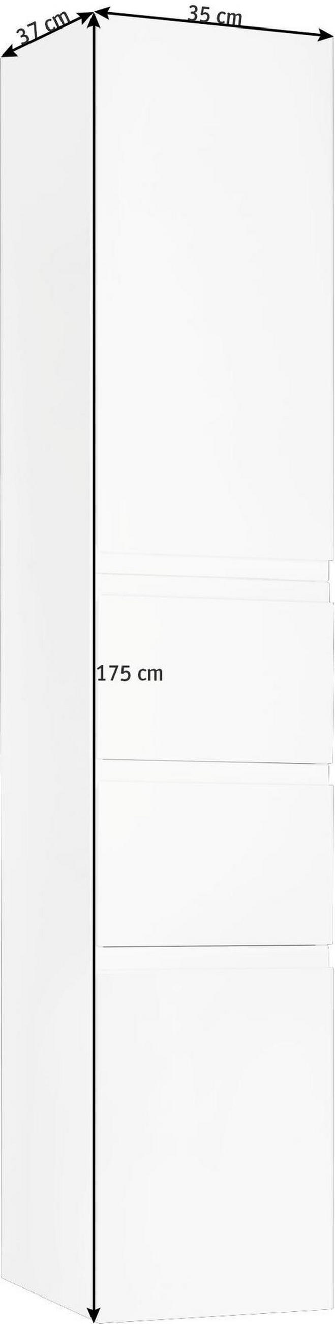 HOCHSCHRANK 35/175/37 cm  - Weiß, Design, Holzwerkstoff (35/175/37cm) - Novel