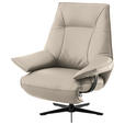 RELAXSESSEL in Leder Ecru  - Ecru/Beige, Design, Leder/Metall (92/79/82cm) - Dieter Knoll