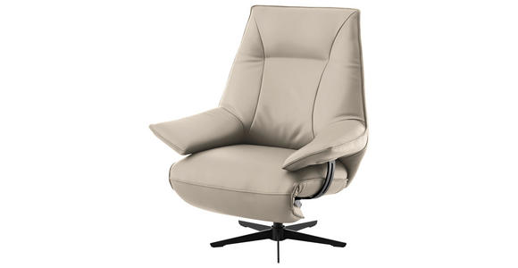 RELAXSESSEL in Leder Ecru  - Ecru/Beige, Design, Leder/Metall (92/79/82cm) - Dieter Knoll