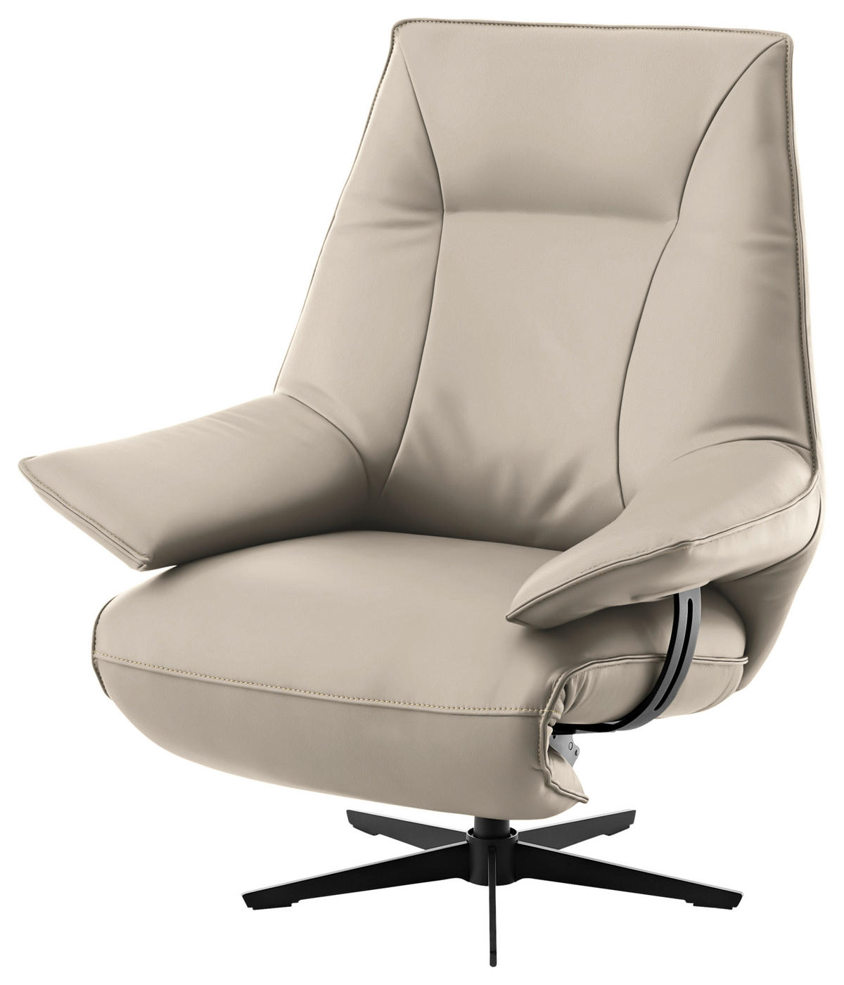 RELAXSESSEL in Leder Ecru  - Ecru/Beige, Design, Leder/Metall (92/79/82cm) - Dieter Knoll