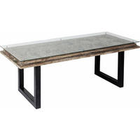 ESSTISCH in Holz, Glas 200/90/78 cm  - Schwarz/Naturfarben, Design, Glas/Holz (200/90/78cm) - Kare-Design