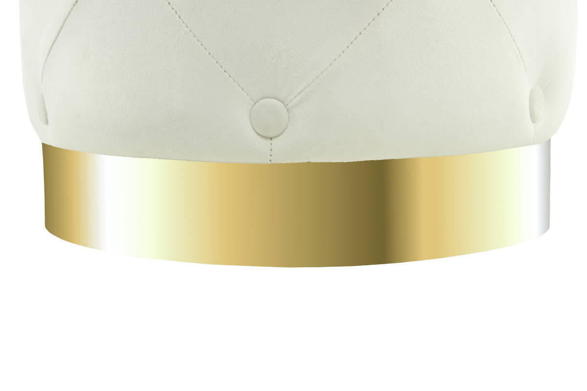 HOCKER Samt Kiefer Creme, Goldfarben  - Goldfarben/Creme, Basics, Holz/Textil (40/40/40cm) - Kayoom