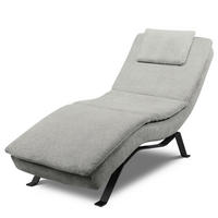 RELAXLIEGE Echtleder Grau  - Schwarz/Grau, Design, Leder/Metall (65/95/171cm) - Celina Home