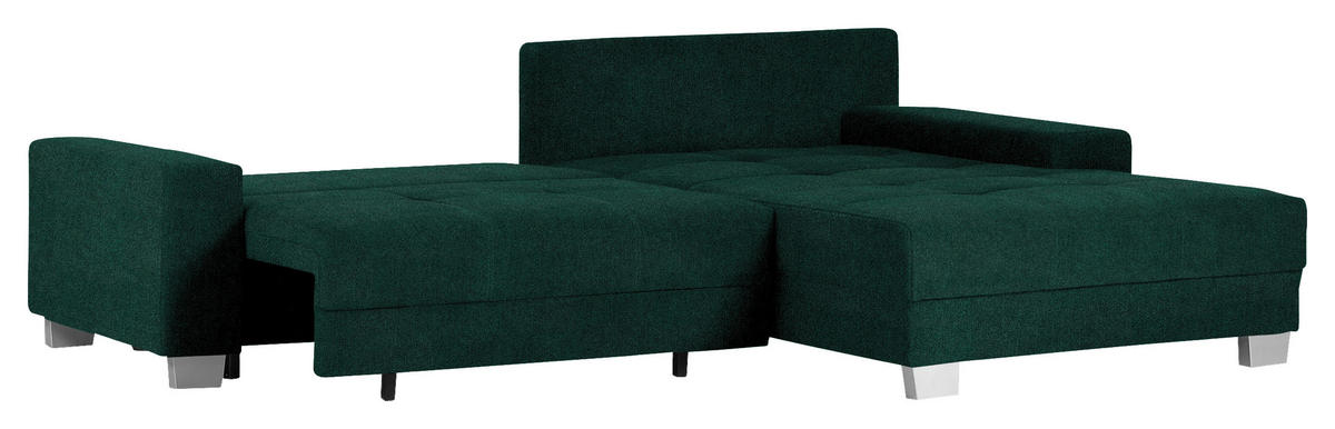 HÖRNSOFFA i flatväv mörkgrön  - silver/mörkgrön, Klassisk, trä/textil (273/192cm) - MID.YOU