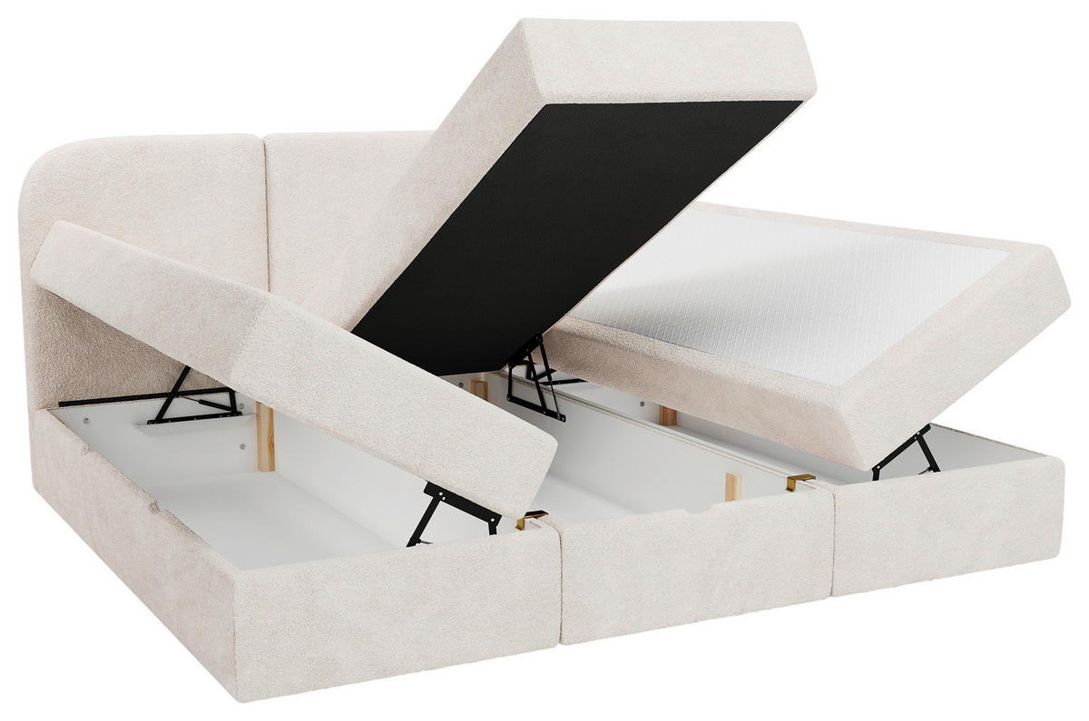 FAMILIENBETT - Creme/Schwarz, Modern, Holz/Holzwerkstoff (270/200cm) - Livetastic