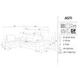 ECKSOFA Dunkelgrau Flachgewebe  - Dunkelgrau, Design, Textil/Metall (188/260cm) - Hom`in