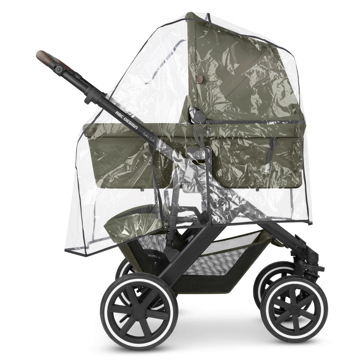 KINDERWAGENSET  Salsa 4 Air Starter Set  Wheat  - Schwarz/Olivgrün, Basics, Textil/Metall (77/35/110cm) - ABC Design