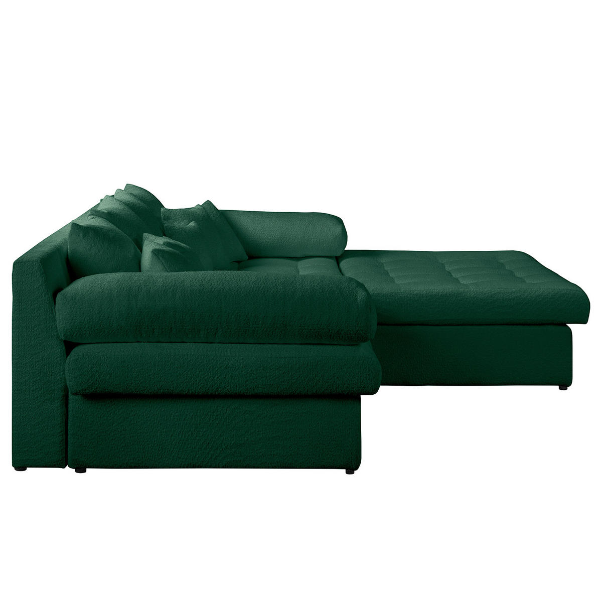 ECKSOFA Naomi in Chenille Grün Rückenkissen  284/243 cm  - Schwarz/Grün, Design, Kunststoff/Textil (284/243cm) - P & B