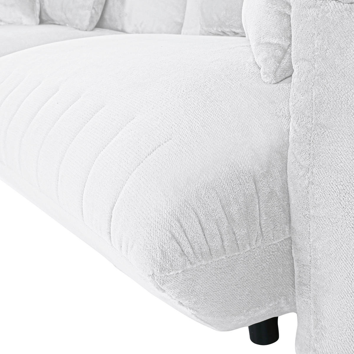 HÖRNSOFFA i plysch vit  - vit/svart, Klassisk, textil/plast (170/270cm) - MID.YOU