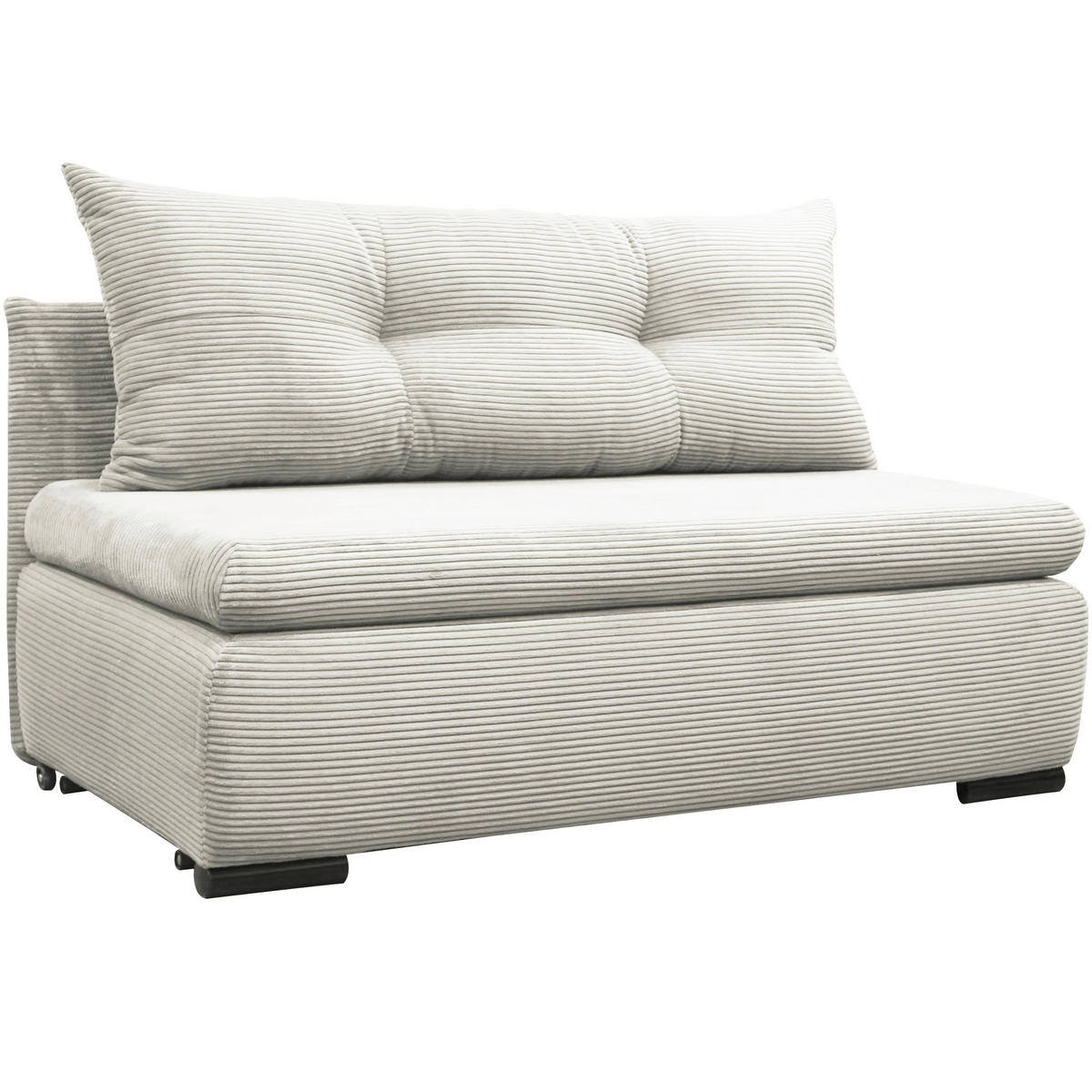 SCHLAFSOFA  mit Liegefunktion Cord Weiß  - Schwarz/Weiß, Design, Kunststoff/Textil (154/93/85cm) - MID.YOU