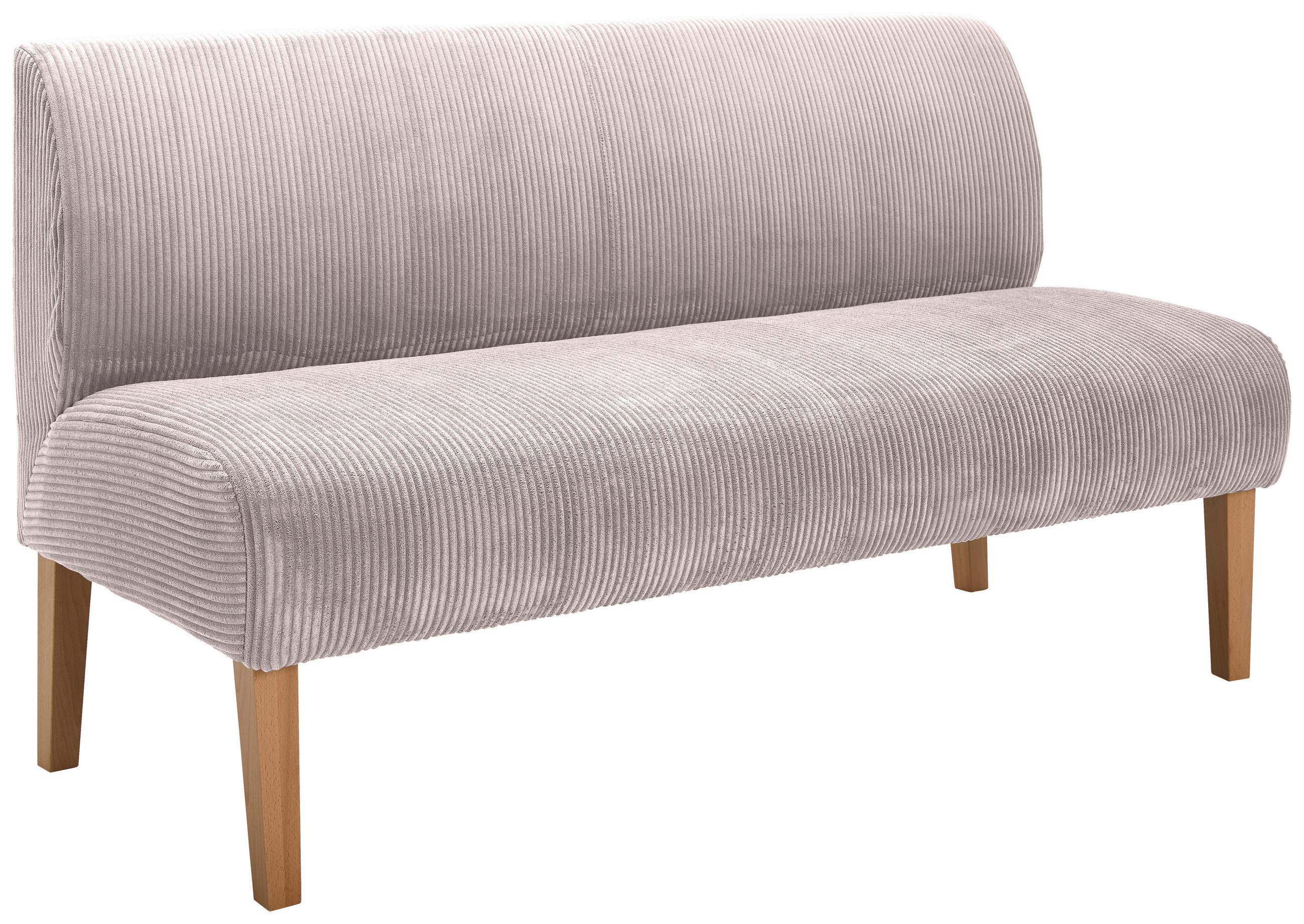 SITZBANK 163/88/75 cm Cord Altrosa Buche massiv  - Buchefarben/Altrosa, KONVENTIONELL, Holz/Textil (163/88/75cm) - home24