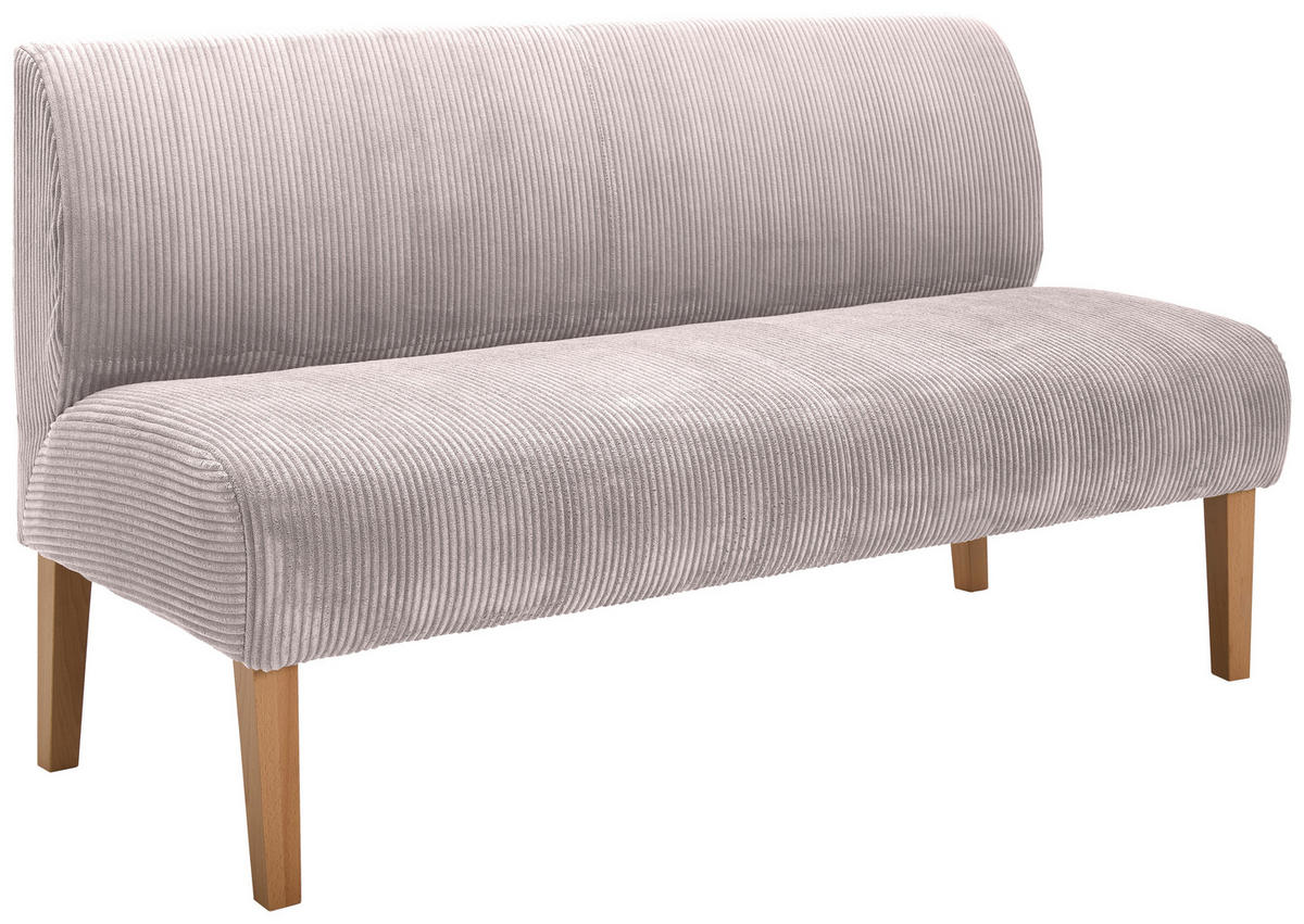 SITZBANK 163/88/75 cm Cord Altrosa Buche massiv  - Buchefarben/Altrosa, KONVENTIONELL, Holz/Textil (163/88/75cm) - home24
