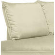 ECKSOFA in Samt Creme  - Creme/Schwarz, Design, Textil/Metall (200/241cm) - Carryhome