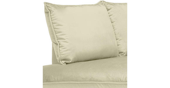 ECKSOFA in Samt Creme  - Creme/Schwarz, Design, Textil/Metall (200/241cm) - Carryhome