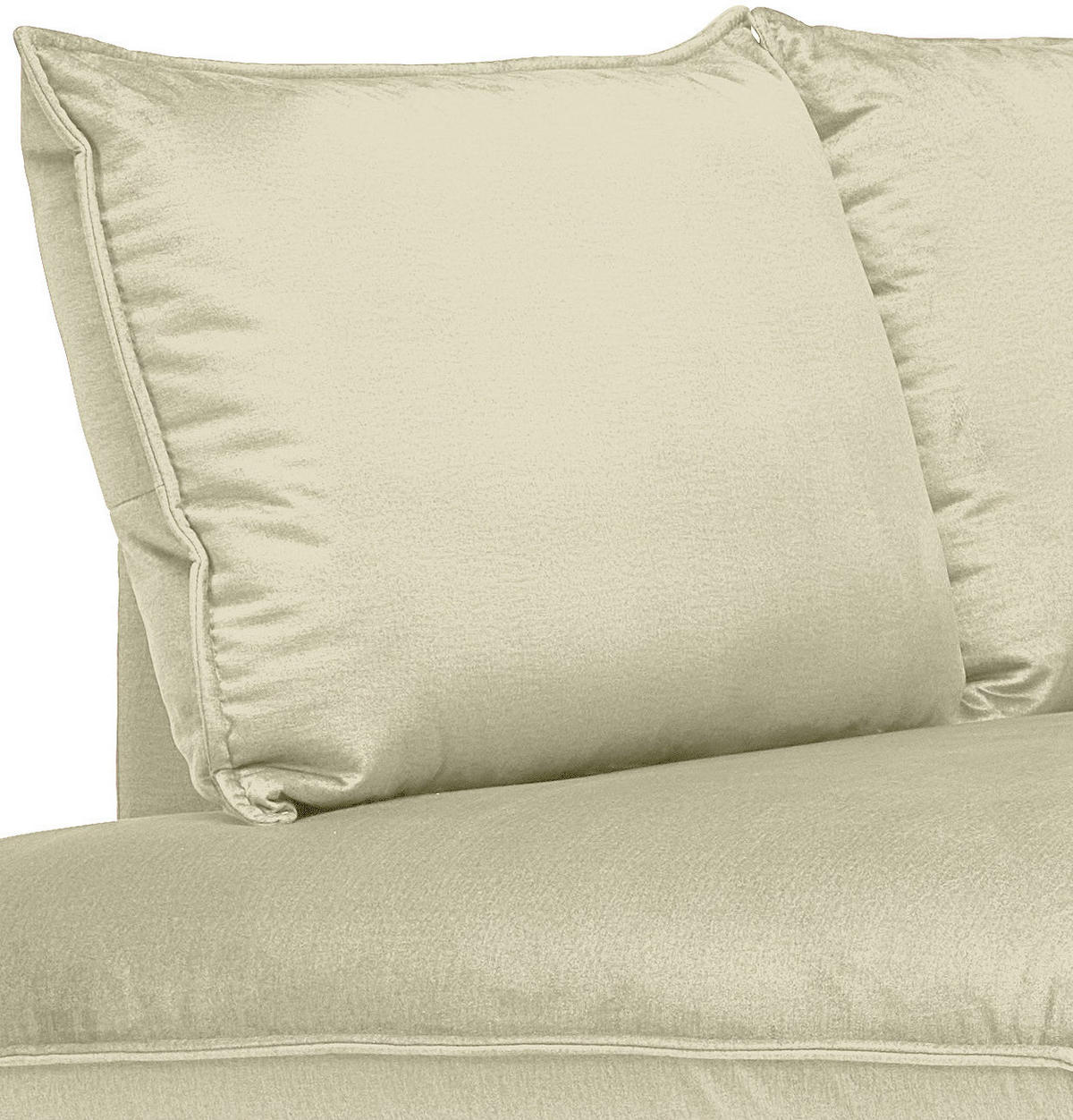 ECKSOFA Creme Samt  - Creme/Schwarz, Design, Textil/Metall (200/241cm) - Carryhome